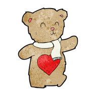 cartoon teddy bear with love heart N19