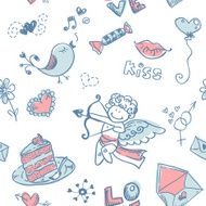 Doodle Valentine&#039;s day seamless texture N7