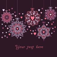 ornate christmas balls made of hearts Romantic N2