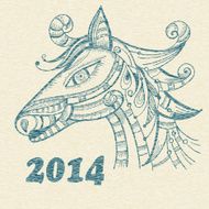 Vector Hand Drawn Horse N2