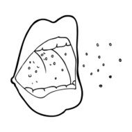 cartoon sneezing mouth N14