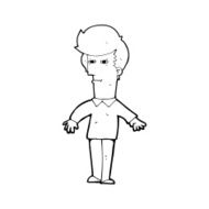 cartoon suspicious man N59
