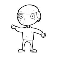 cartoon waving man N119