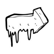 cartoon slimy pointing arrow N10