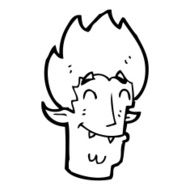 cartoon happy vampire head N14