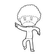 cartoon seventies style man disco dancing N15