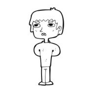 cartoon unhappy man N29