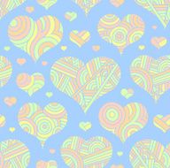Retro seamless pattern with hearts N2