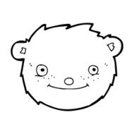 cartoon teddy bear head N30