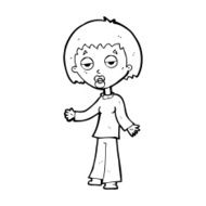 cartoon tired woman N47