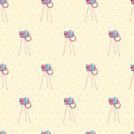 Old vintage camera Seamless Background Vector illustration N2