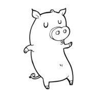 Funny cartoon pig N16