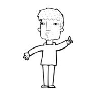 cartoon man raising point N15