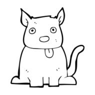 cartoon dog sticking out tongue N29