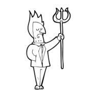 Cartoon Devil With Pitchfork N48