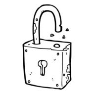 caroon rusty old padlock N17