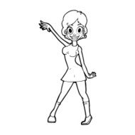 cartoon party girl N16