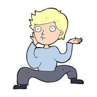 cartoon boy doing crazy dance N14
