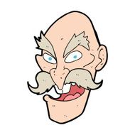 cartoon evil old man face N14