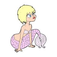 cartoon pretty mermaid N58