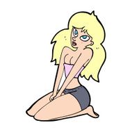 cartoon woman in skimpy clothing N14