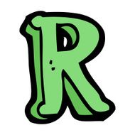 Cartoon Letter R N26