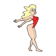 cartoon sexy woman in swimsuit N14