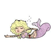 cartoon mermaid covered in tattoos N14