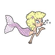 cartoon mermaid blowing kiss N15