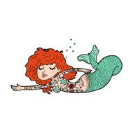 cartoon mermaid with tattoos N14