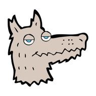 Cartoon Wolf Head N49