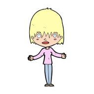 cartoon woman shrugging shoulders N738