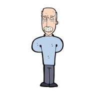 cartoon annoyed balding man N15