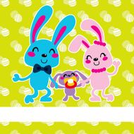 Happy Easter Bunny Family