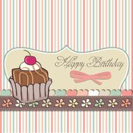 Birthday card with cupcake N2