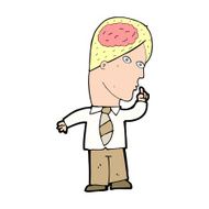 cartoon businessman with huge brain N15