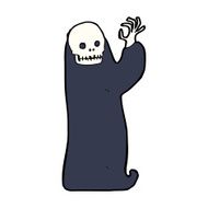 cartoon waving halloween ghoul N15