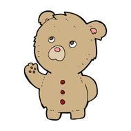 cartoon waving teddy bear N89