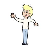 Cartoon Man Waving N54