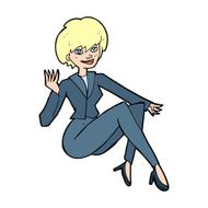 cartoon businesswoman sitting N14