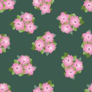Floral seamless pattern of petunia posy - Illustration