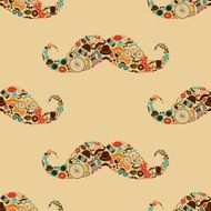 Hipster Mustache Colorful Seamless Pattern