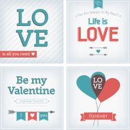 Valentine&#039;s day cards set