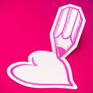 Paper heart and pencil vector illustration N2