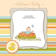 baby bathe in a small pool shower announcement card N16