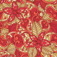 Decorative floral ornamental seamless pattern N3