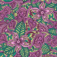 Decorative floral ornamental seamless pattern N4