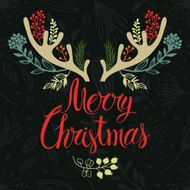 Christmas antlers postcard cover design