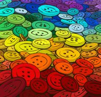 Colorful buttons background Cartoon style