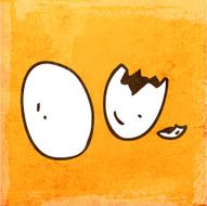 Eggs on Grunge Background